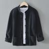 Men's Long-Sleeve Chinese Retro Ramie Shirt - Tang-Style Cotton Linen Jacket for Spring/Summer