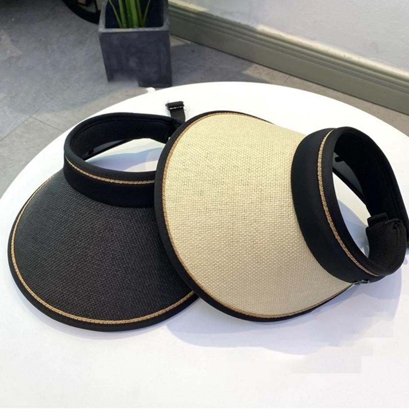 Women Visor Hat Summer Spring Long Brims Sunshade Hat Breathable OpenTop Hat for Beach Outdoor Cycling Hat Headwear