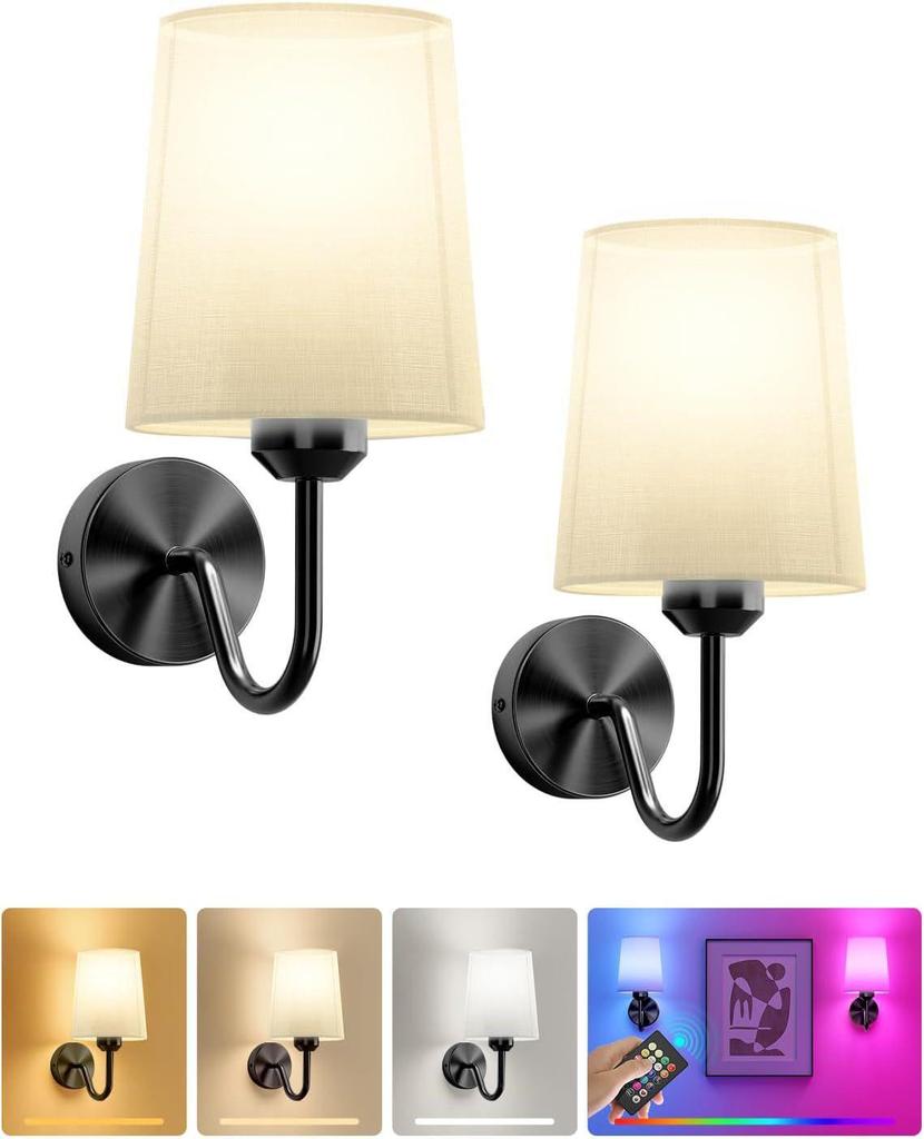 American-Style Cordless Wall Lamp with Bendable Arm, Battery-Powered for Bedroom or Living Room Decoration (No Wiring Needed)