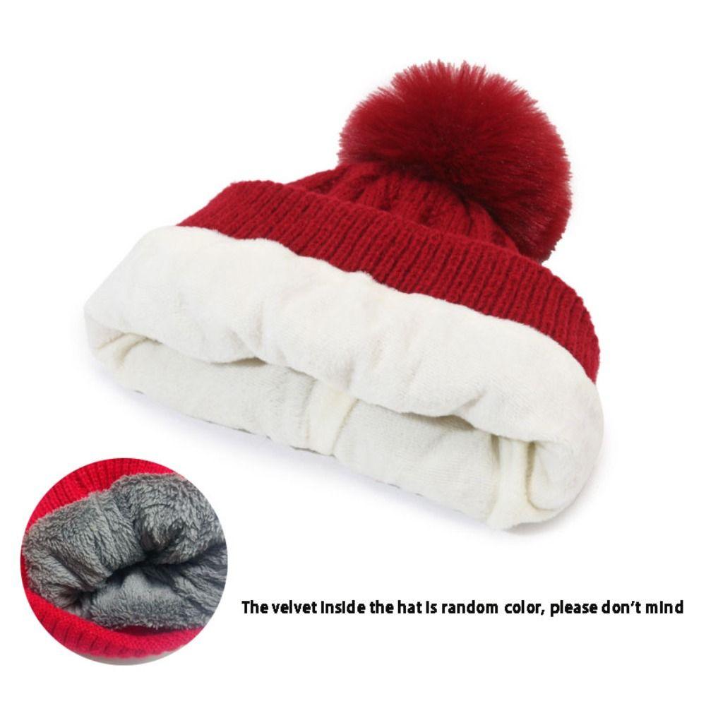 Thicken Winter Beanie Hat With Fur Pom Pom Winter Caps Fashionable Fleece Beanies Outdoor Wear