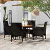 VidaXL Garden Dining Furniture 5 Pcs Patio Dining Furniture Table and Dining Chairs Garden Lounge Set 3058492