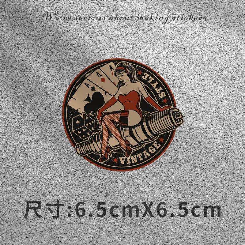 

Ретро мода Ретро наклейки на топливный бак Наклейки на кузов мотоцикла/электромобиля Персонализированные креативные наклейки на мотоциклетный шлем 5.1x6.5cm