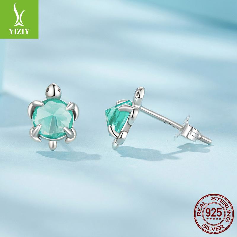 S925 Sterlingsilber Schildkröten Ohrstecker Grenzüberschreitender Außenhandel Explosion Niedliche Kleine Schildkröte Ohrschmuck Fabrik