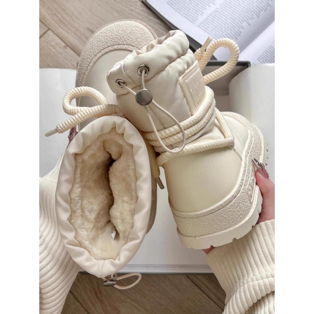 Ladies Shoes Thick Soled Shoes Inner Height Shoes Real Snow Boots Plush and Thick Shoes Cotton Shoes Warm Shoes Casual Shoes High Top Shoes 35 3579₽