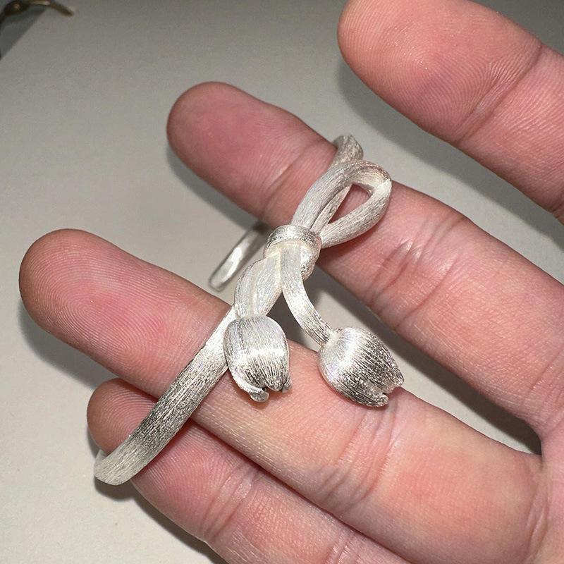 Свежий и простой плетеный браслет из матового ландыша Пасторальный стиль и высококлассные серебряные браслеты подарок для вечеринки