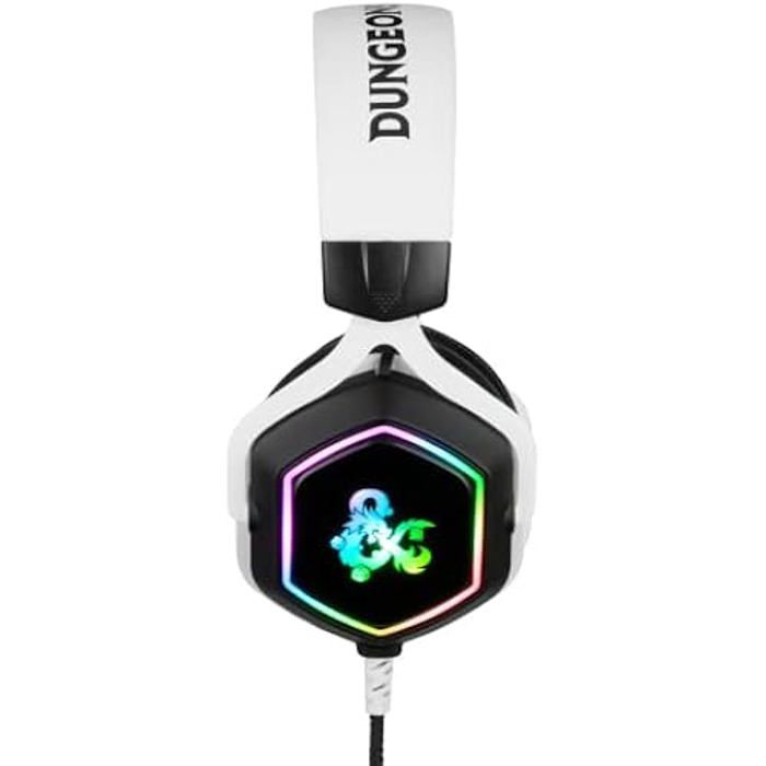 Casque Gaming Filaire - KONIX - Dungeons &amp; Dragons - Son 7.1 - Micro amovible - Rétroéclairage rouge