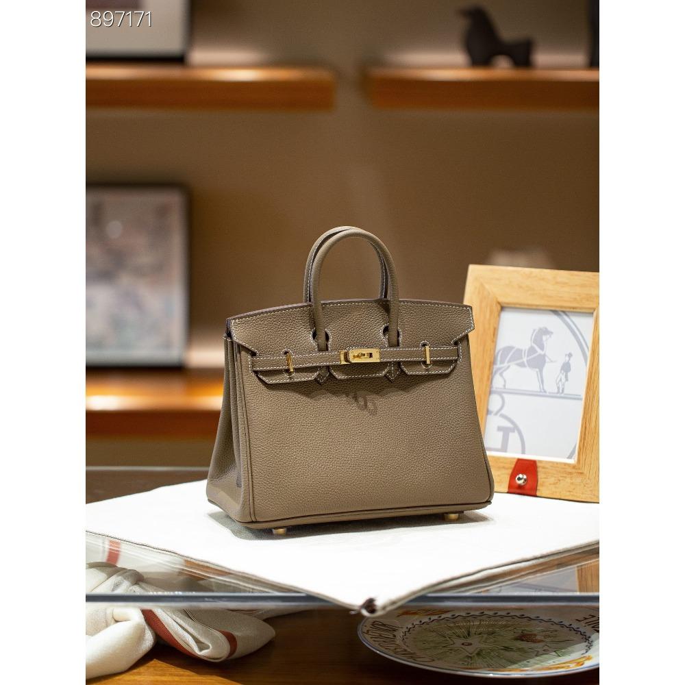 Medieval Retro Bag Leather Togo Lychee Pattern 25cm/30cm European and American Style Hand Bag