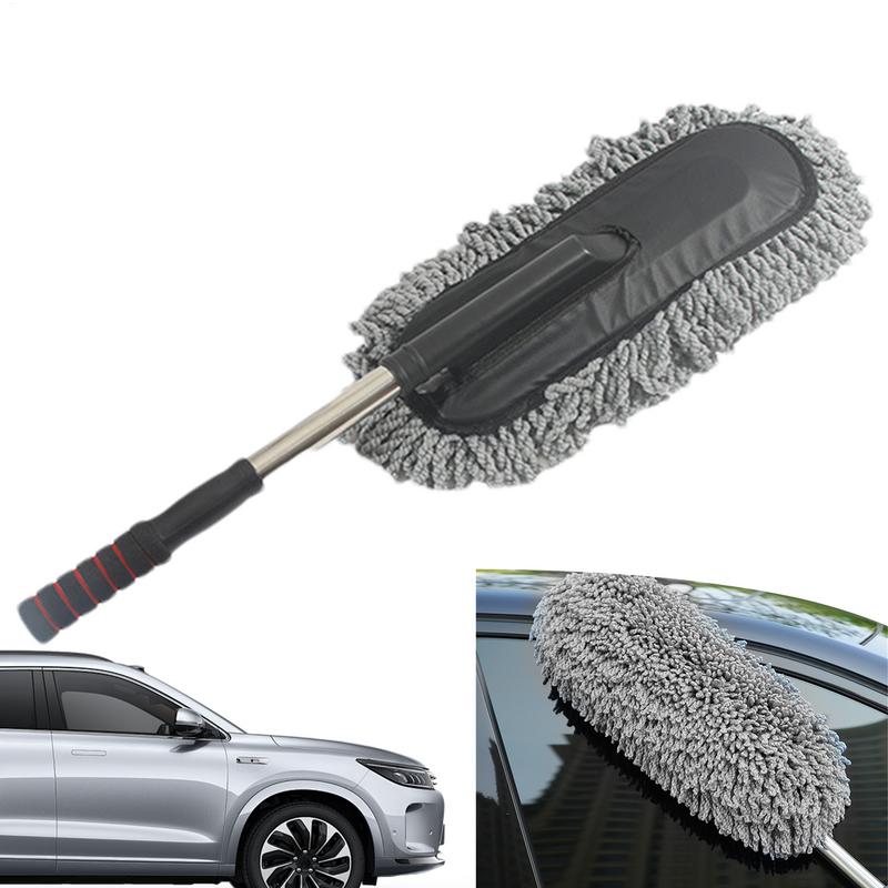 Microfiber Car Wash Brush Mop Kit, Mitt Sponge With Long Handle Car Cleaning Supplies Car Dusters with Extendable Handle