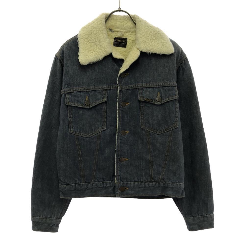 ROEBUCKS 70s 80s Vintage Denim Jacket 34-R Boa Lining Tracker Men's Used