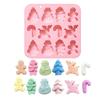 Christmas Silicone Chocolate Molds Candy Baking Moulds Handmade Santa Claus Snowman Xmas Tree Gingerbread Man Mold