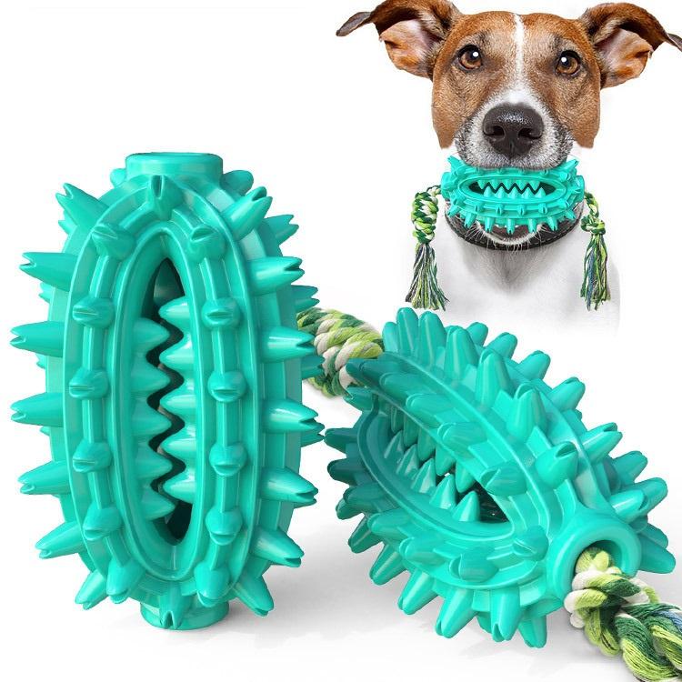 Dropshipping Puppy Interactive & Movement Toy Rubber Dog Chew Stick with Toothbrush Design синий