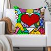 R-romero B-Britto Art Pillow Case Applicable Space For Guest Rooms Interiors Cars Office House Decoration