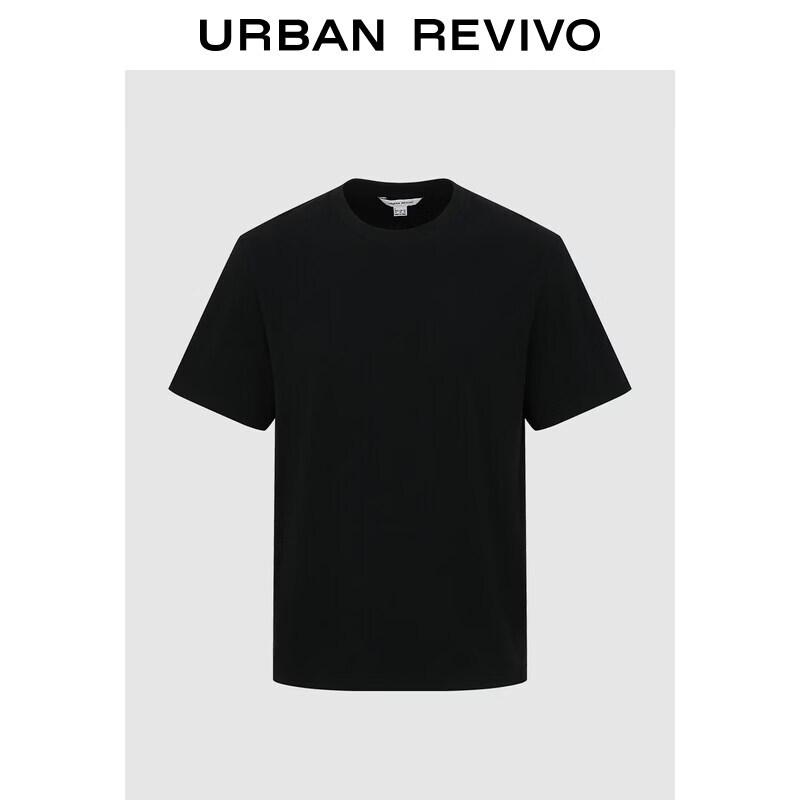 Men s Solid Color Round Neck T-shirt S