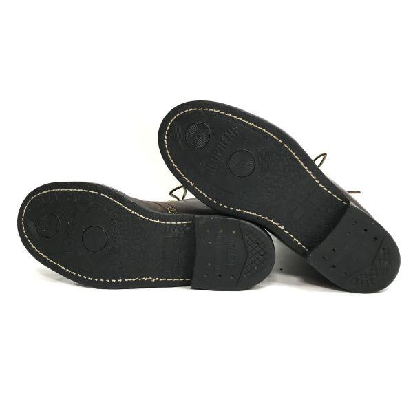 Leather 10-Hole Lace-Up Work Boots 70s-80s Vintage Size 7E 25.0 Brown Military Style(USED)