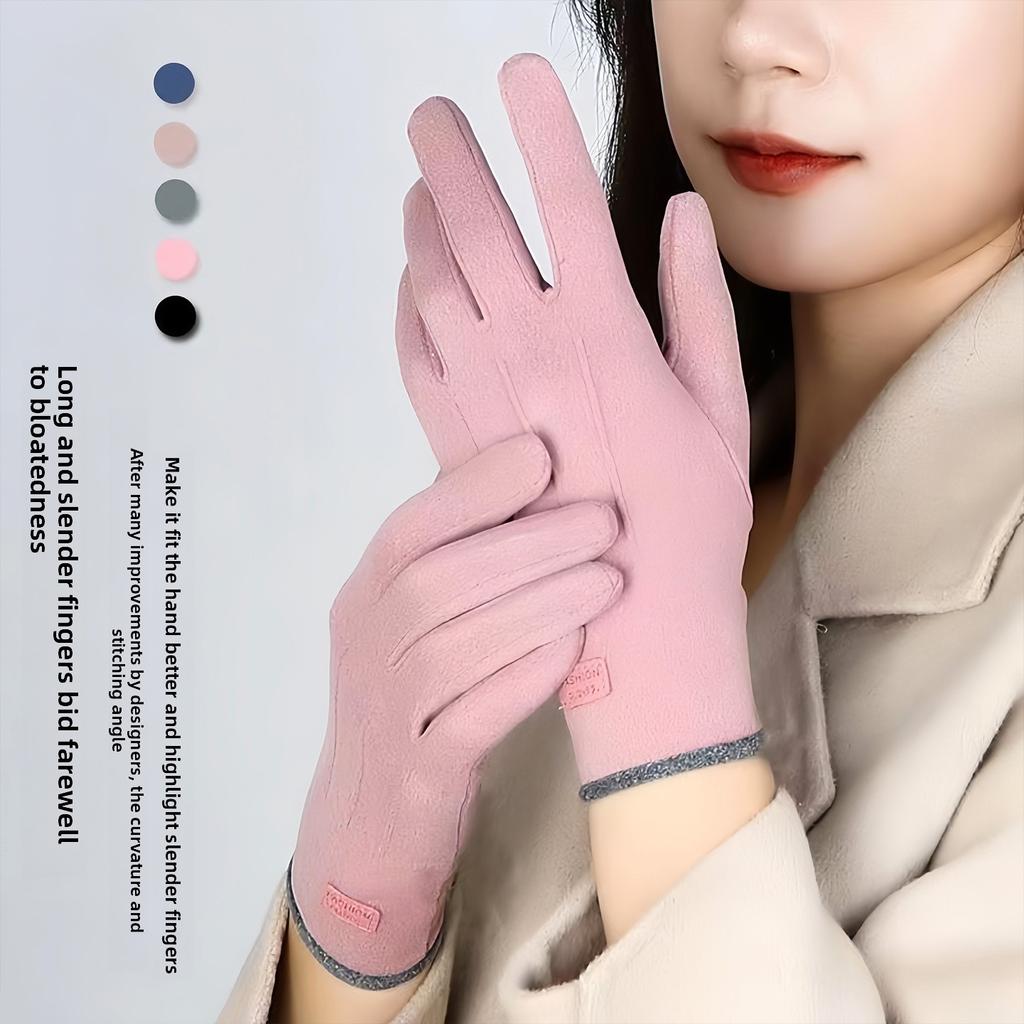 Men's and Women's Autumn/Winter Touchscreen-Compatible Thickened Outdoor Windproof Sports Gloves for Cold Protection