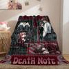 Death Note Fine 2D Print Flannel Blanket Cute Cartoon Graphic Patterns for Bedding Sofa Couch Travel Picnic Wrap_LIAN