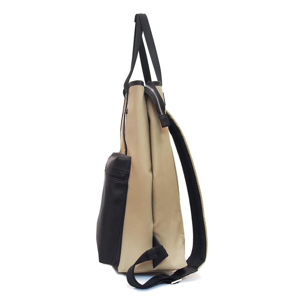 SIMON CARTER 2-Way Backpack, Men's Handbag, Business Backpack, Business Tote, Christmas Gift (Large, Beige)