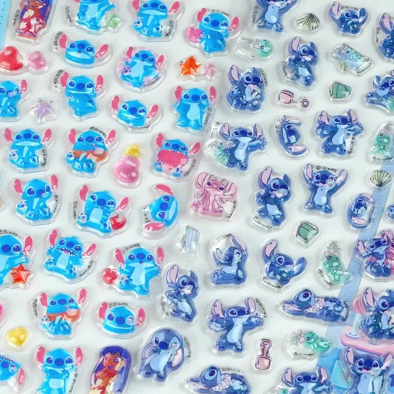 Genuine Stitch 3d Stereo Crystal Sticker Cute Cartoon Hand Account DIY Stickers Phone Cases Decorative Water Cup Stickers