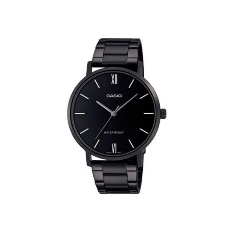 CASIO Customized watch modified series fashion trend steel strap charm black knight Quartz men s watch black dial MTP-V MTP-VT01B-1B чёрный