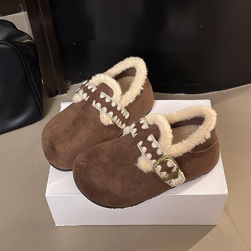 

Women s Large Size Soft Sole Winter Warm Fur Snow Boots Padded Lined Ankle Boots Anti-slip Hiking Casual Sports Cotton Boots 40 кофейный