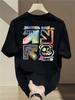100 Cotton Unisexs Casual Loose Tshirt Fashionable Trendy Brand Pattern Printed Breathable Round Neck Short Sleeved Top
