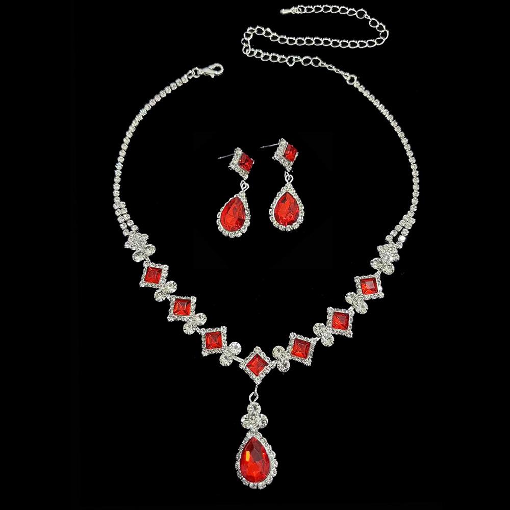 Bijuterii versatile din zirconiu Accesorii de nuntă pentru mireasă Set cercei și colier pentru rochie de mireasă Accesorii pentru banchet