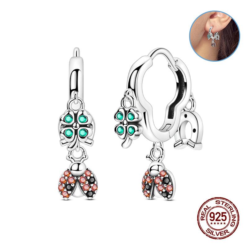 Damen Kupfer Ohrringe Rosa Liebe Sterne Muschel Süße Blume Süß Romantisch Date Party Hochzeit Exquisiter Schmuck Geschenke