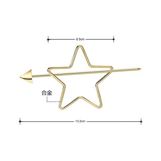 Neoglory Jewelry 14k Gold Star Hair Pin Hair Stick for Women