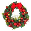 Christmas Ball Wreath Door Hanging Decor Home Window Wall Display Modern Plastic Holiday Garland With Red Balls Pine