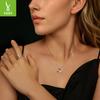 Ins Moissanite Non-Fading 925 Sterling Silver Ring Super Flash Heart-Shaped Mozzarella Jewelry Set