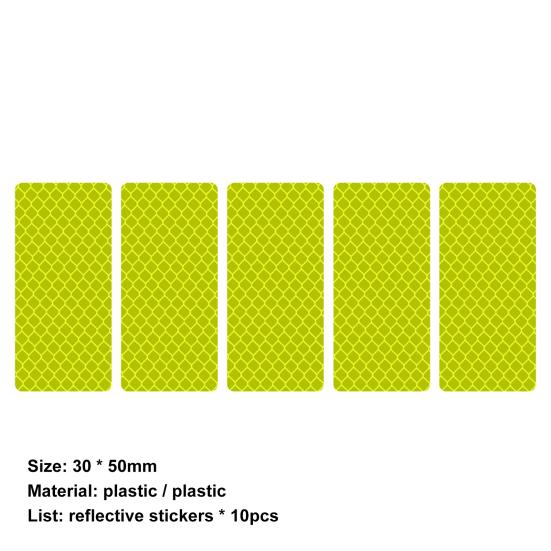 10Pcs Rectangle Shape Reflective Decals Decorative Creative Waterproof Reflective Sticker for Car