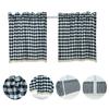 Kitchen Window Plaid Short Curtain Lace Valance Through Rod Drape Home Decor