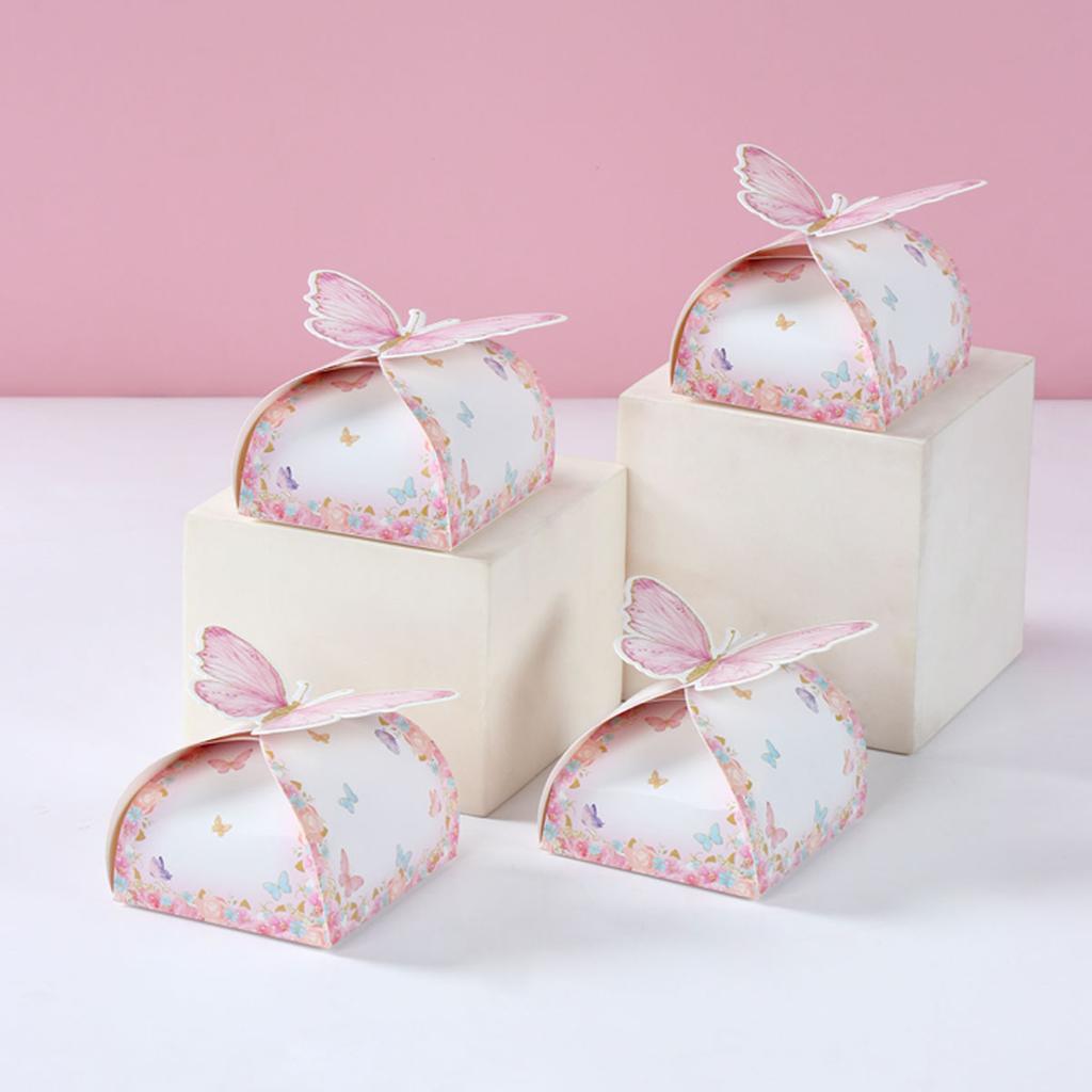 Pink Butterfly Candy Gifts Box Happy Birthday Party Decor Kids Girl Butterfly Wedding Birthday Party Supplies Baby Shower Decor