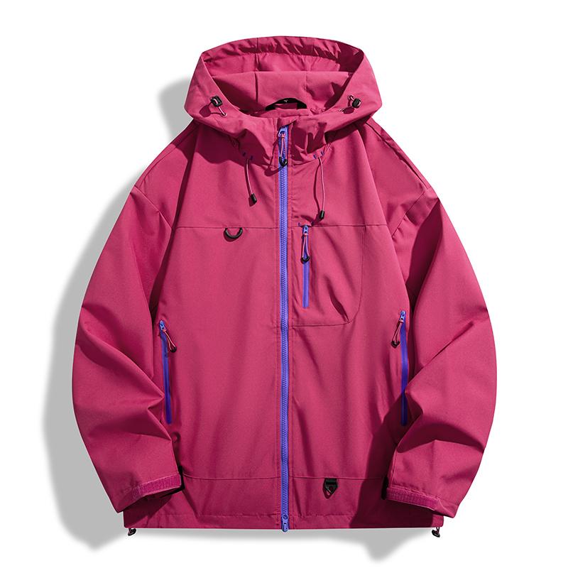 Men's Hard Shell Jacket Waterproof Windproof Outdoor Hiking Hooded Coat