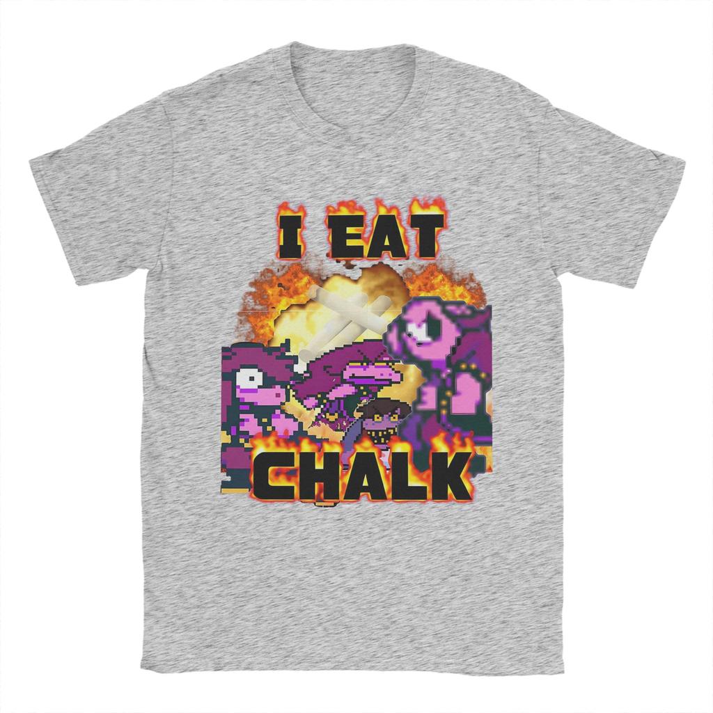 I Eat Chalk Susie Deltarune T Shirt Men Pure Cotton Vintage TShirts Round Neck  Tee Shirt Short Sleeve Clothing Big Size