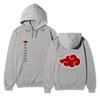Unisex Naruto Akatsuki Hoodie, Double Side Red Cloud Symbol Print Anime Pullover Long Sleeve Hooded Sweatshirt