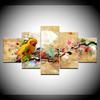 Canvas Painting Parrot abstract multicolor 5 Pieces Wall Art Painting Modular Wallpapers Poster Print for living room Home Decor