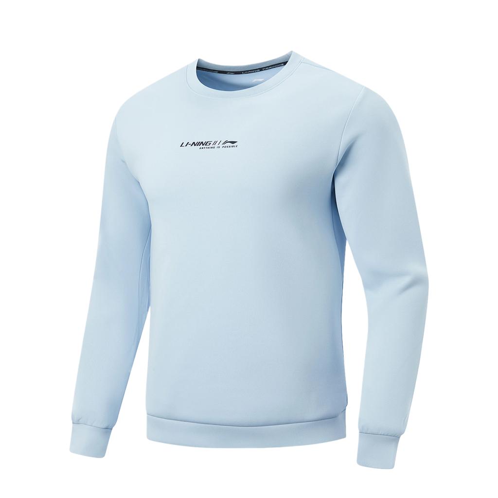 Li Ning Fitness Series SS26 Round Neck Pullover Long Sleeve Solid Color Knit Sweater Men tops AWDW059-9