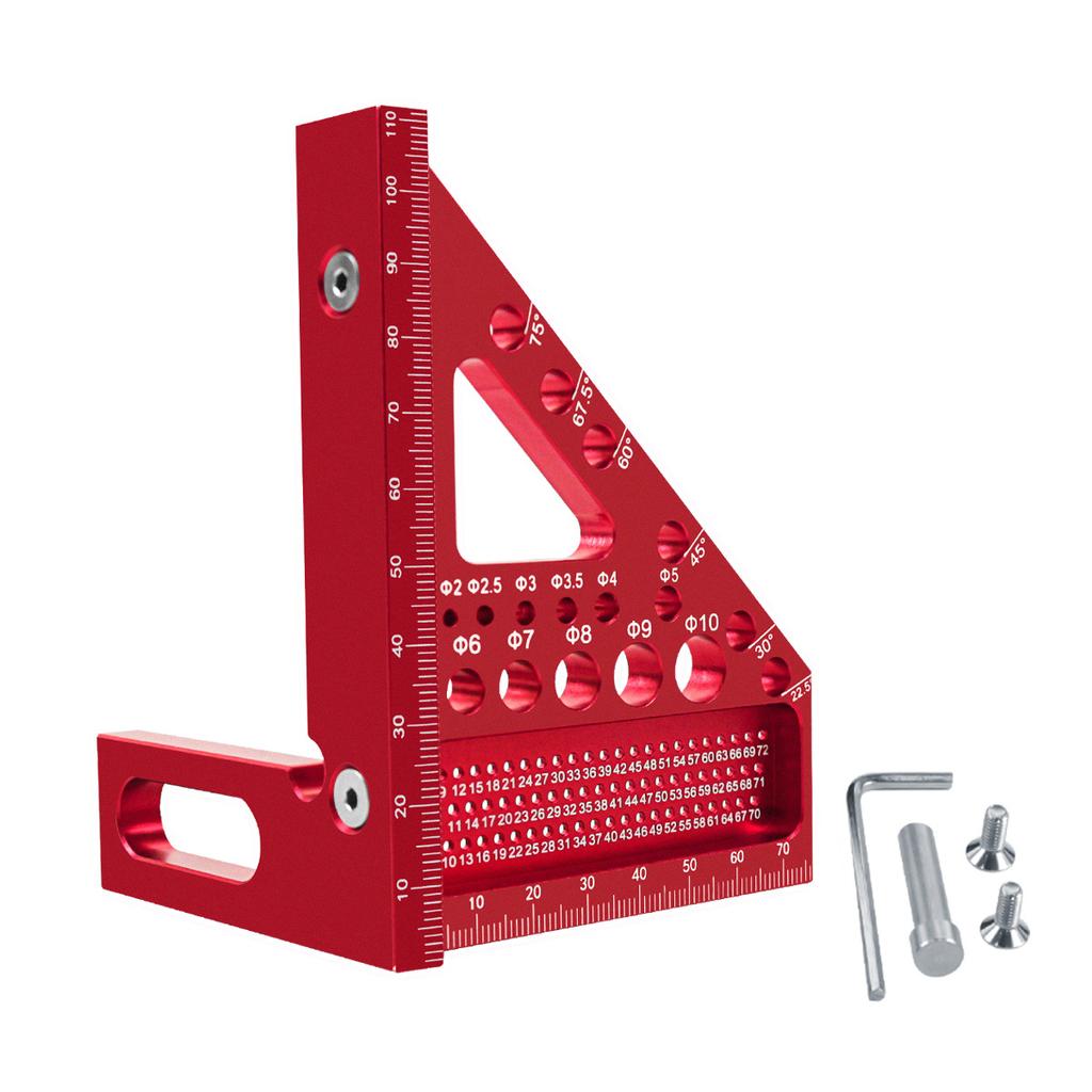 3D Mitre Square Multifunctional 22.5-90 Angle Measure Aluminium Alloy High Precision Layout Measuring Tool Scribing Tool