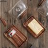 Wooden Butter Box Glass Cover Cheese Box Crisper Butter Dish Cake Stand Dessert Plate Pastry Plates Dim Sum Dish Butters Plate