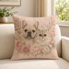art heartwarming pet portraits surrounded by flowers Cushion Cover Soft Short Plush SkinFriendly Cushion Case MultiScene Use