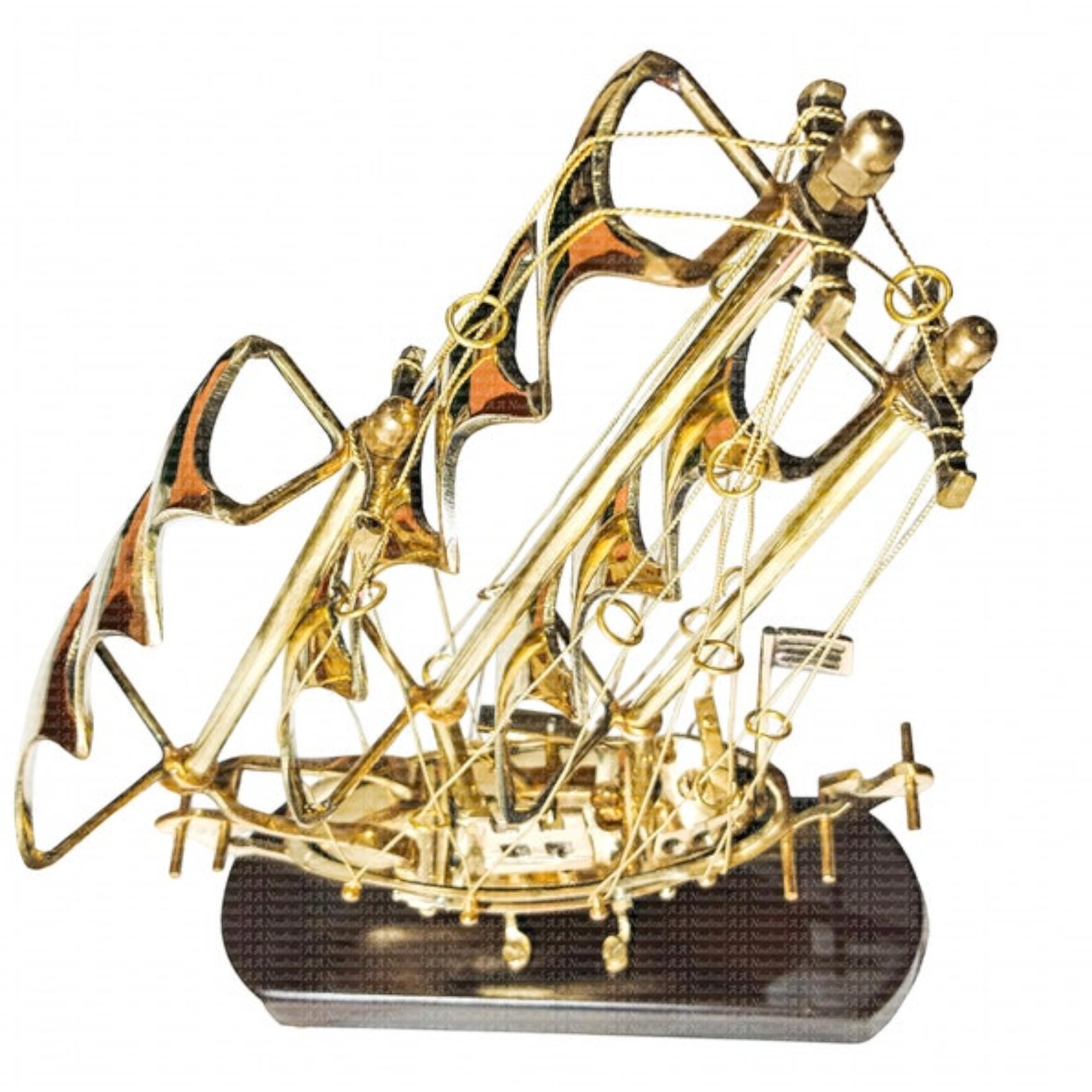 

11-дюймовый мини-парусник из латуни, ручной работы, украшение для домашнего офиса, подарок на годовщину, свадебный подарок, подарки на пенсию для папы, рождественский декор