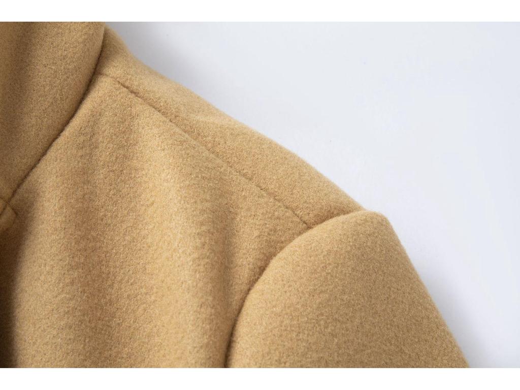 Neuer Herbst/Winter Europäischer & Amerikanischer Herren Zweireihiger Mittellanger Woll-Trenchcoat