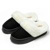 Solid color cotton slippers winter non-slip soft bottom silent men and women indoor household thickened warm deodorant bag heel