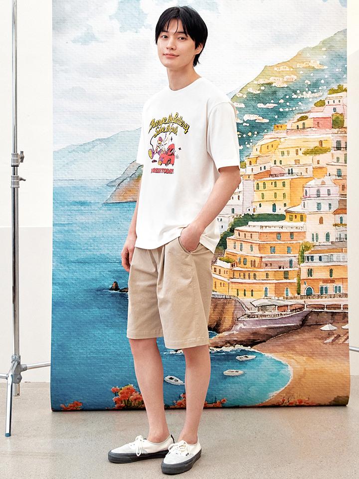 TOPTEN Men'S) Cotton Bermuda Elastic Shorts_Msf2Ph1202 (C Type)