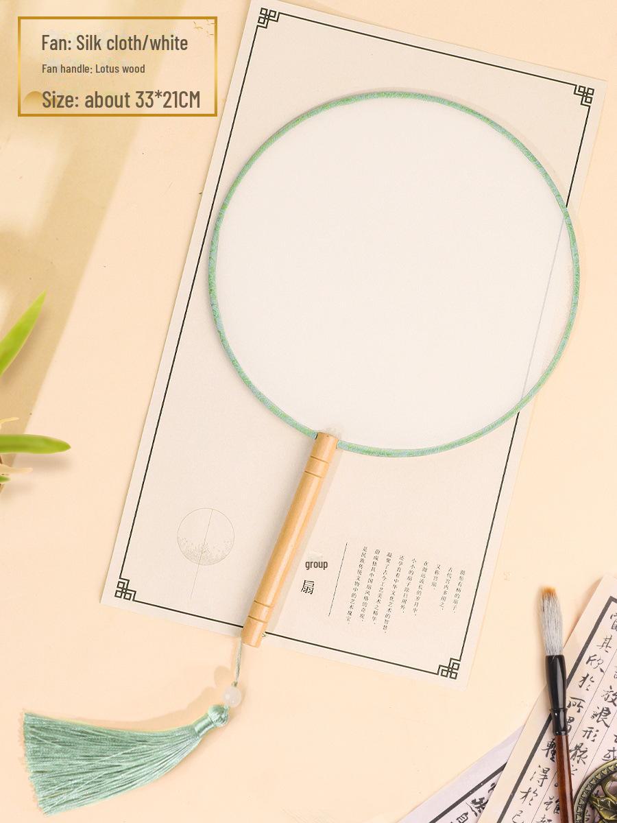 

Шелковый круглый веер - веер ручной работы в классическом китайском стиле из чистого холста для рисования Daily Use Fan