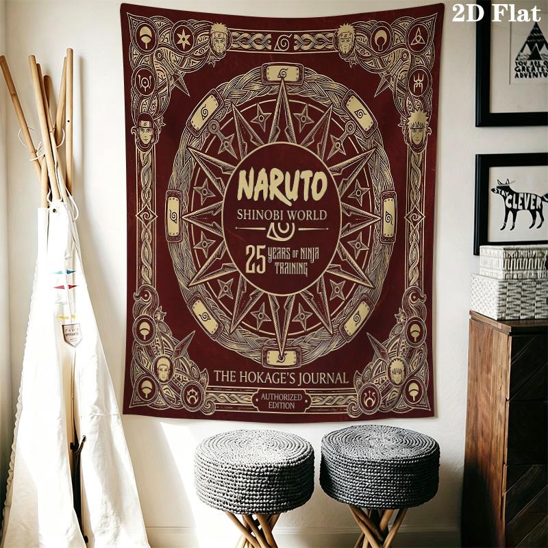 Naruto Nine Tails Fusion Wall Tapestry Aesthetic Wall Hanging Printed Fabric Blanket Decorative Tapestries For Bedroom Living Room Home Decor