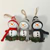 Wooden Wall Hanging Ornament Cartoon Christmas Tree Pendant Christmas Snowman Doll  Home