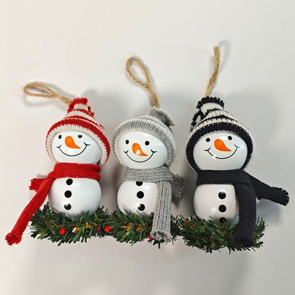 Wooden Wall Hanging Ornament Cartoon Christmas Tree Pendant Christmas Snowman Doll Home