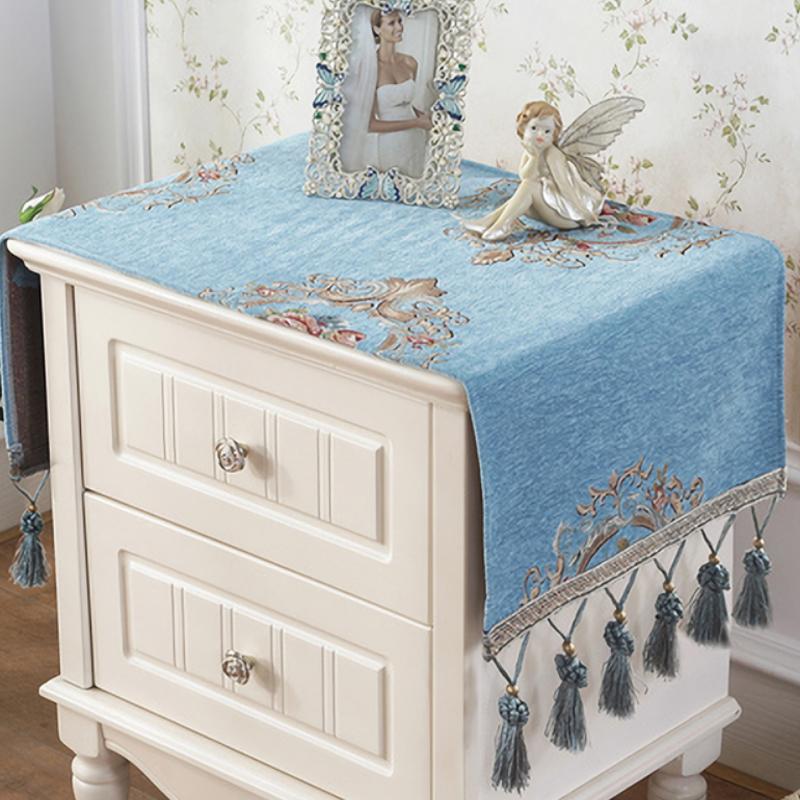 European Style Vintage Jacquard Bedside Table Cover Towel Tv Cabinet Dust Proof Cover Multi-function Towel Cover Tablecloth